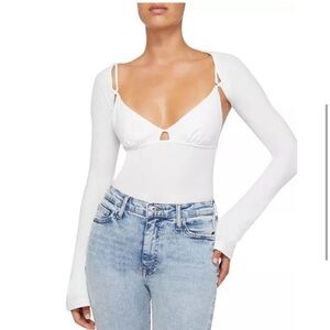 Jonathan Simkhai white ribbed top
